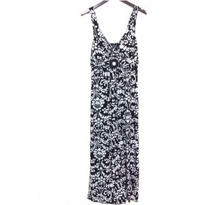 Enfocus Studio Monochrome Floral Maxi Dress